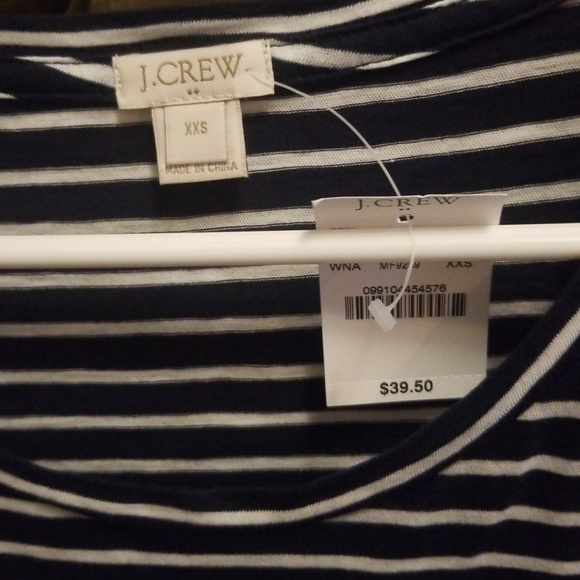 J crew blue and white striped shirt with lace - Picture 3 of 4